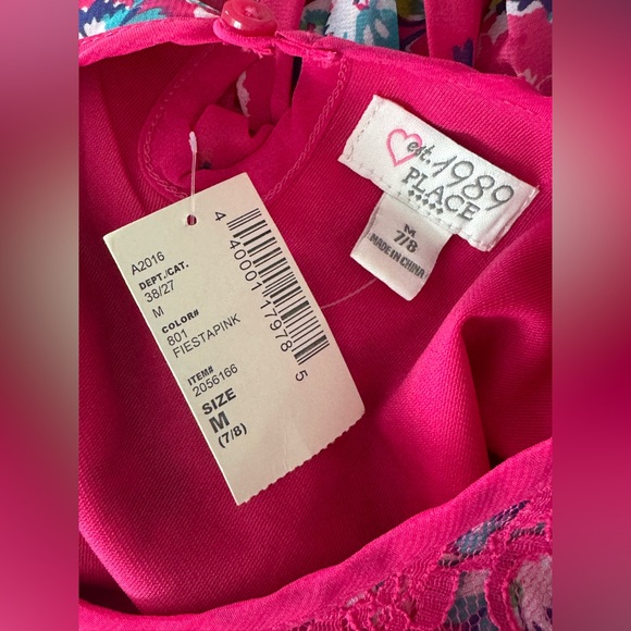 The children’s place pink sleeveless floral dress size 7/8 nwt - Picture 4 of 4